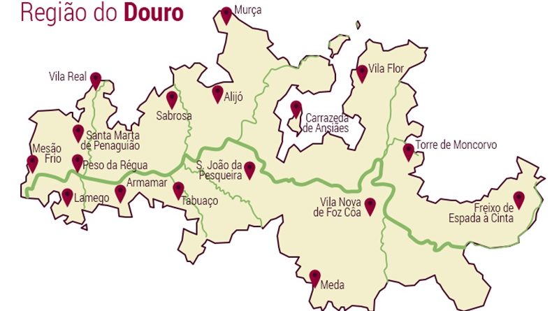 Mapa da Região Demarcada do Douro